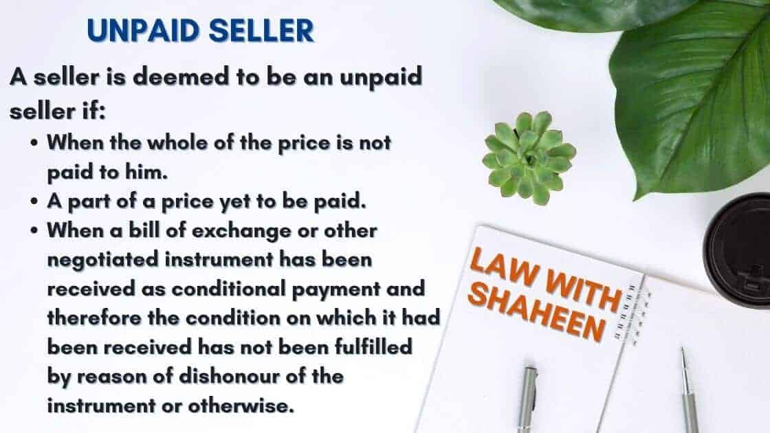 Unpaid Seller and his rights