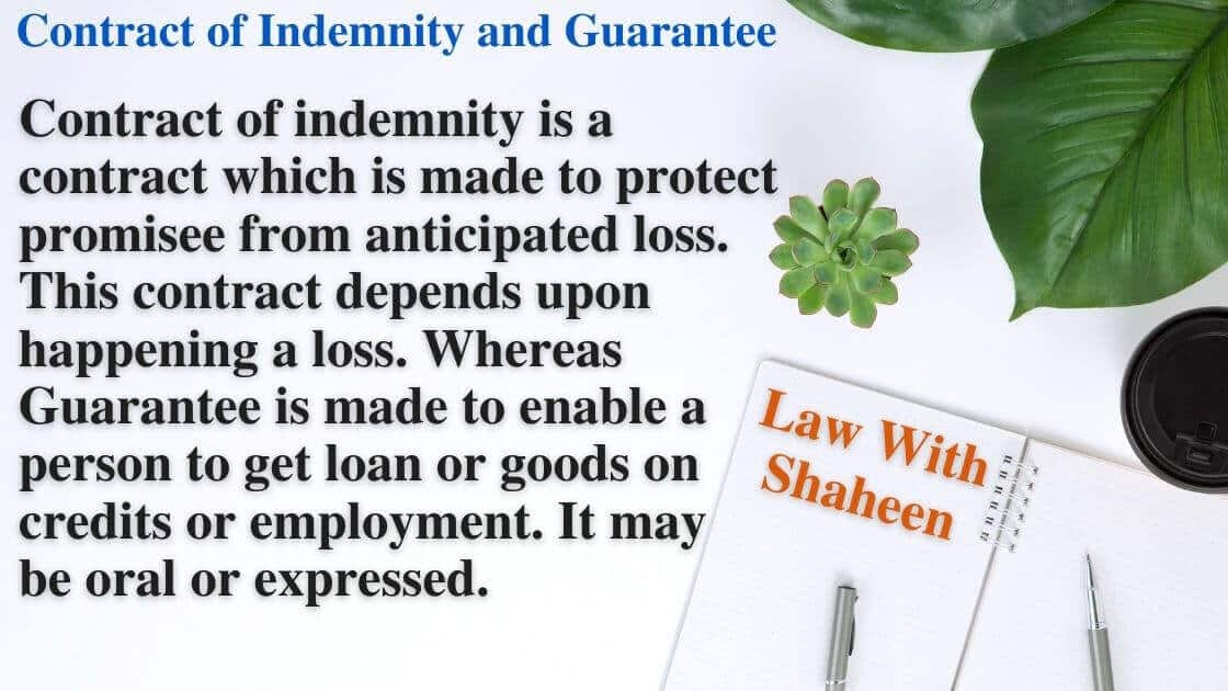 Contract of Indemnity and Guarantee Definition