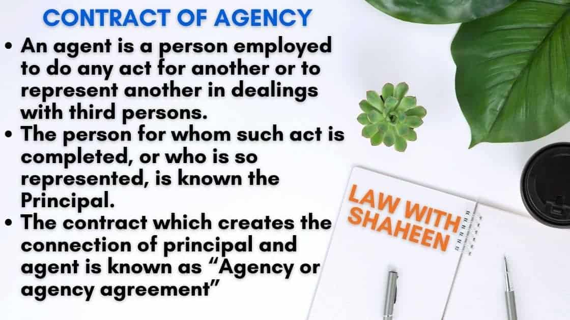 Contract of agency and its essentials
