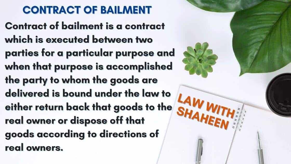 Definition of contract of bailment