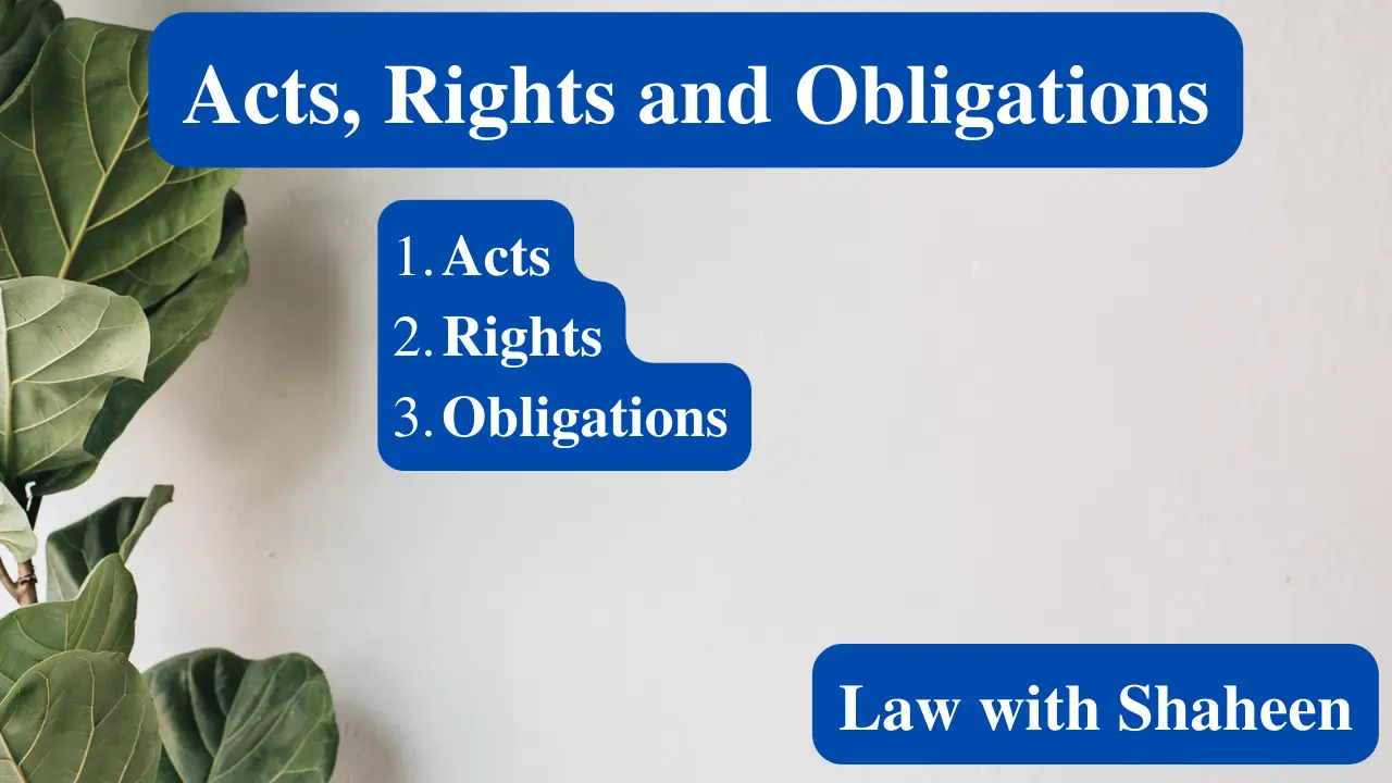 acts, rights, obligations and its classification