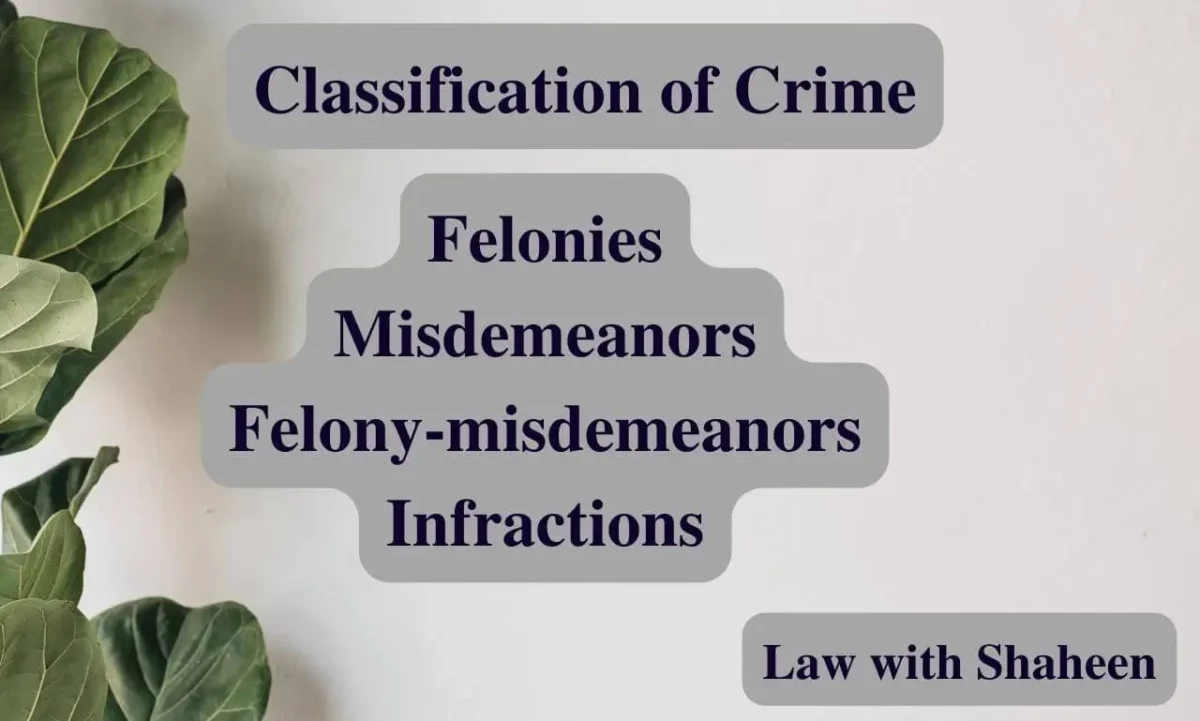 Classification Of Crimes In Criminal Law - Law With Shaheen