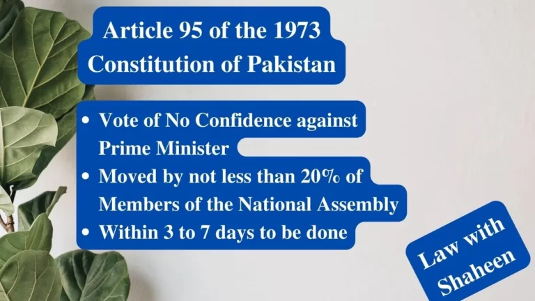 article 95 vote of no confidence against prime minister