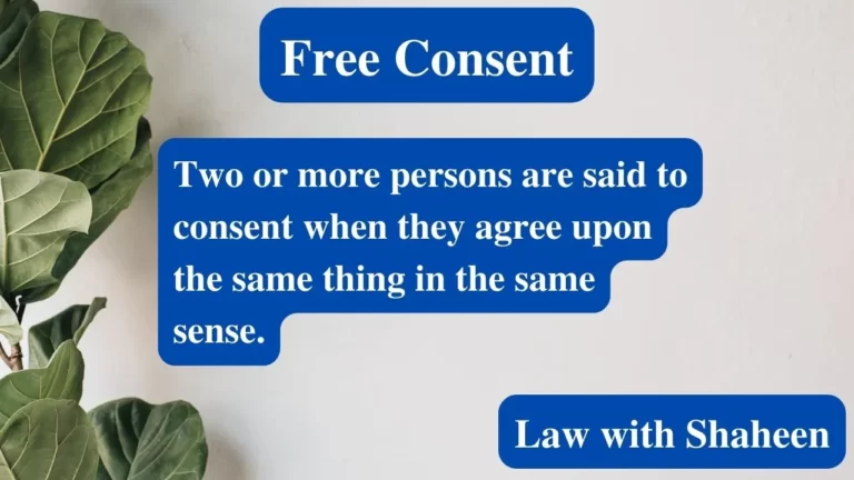Free Consent in contract law